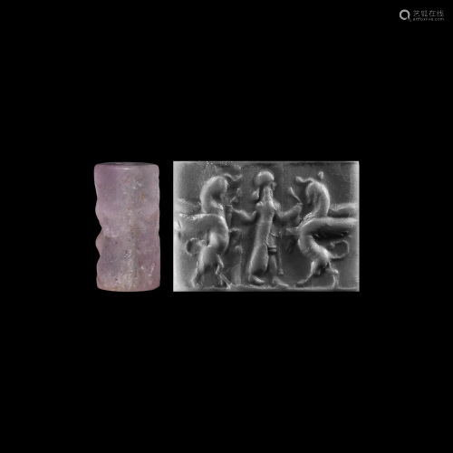 Amethyst Cylinder Seal with Gryphons