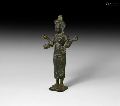 Cambodian Standing Lakshmi Statuette