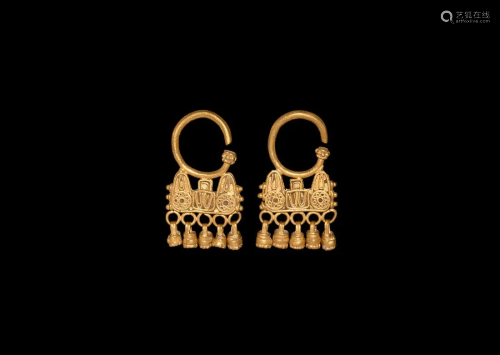South Arabian Gold Earring Pair