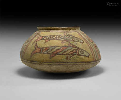 Indus Valley Mehrgarh Painted Vessel with Fish