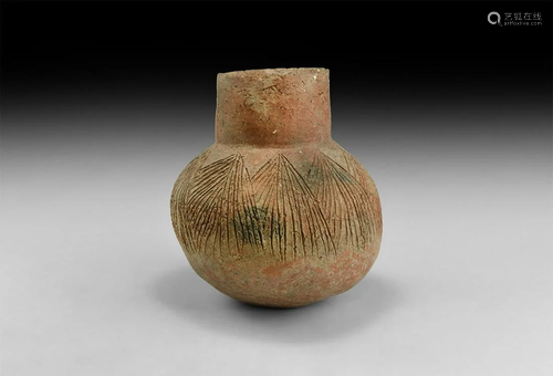 Jar with Palm-Leaf Design