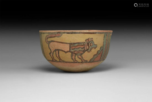 Indus Valley Mehrgarh Painted Vessel with Wolves