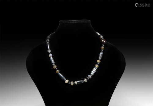 Banded Agate Bead Necklace String