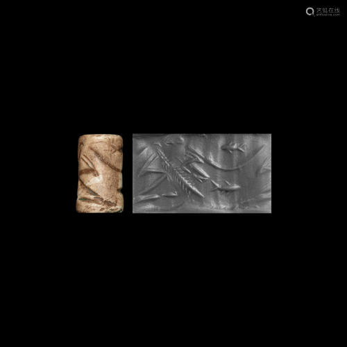 Cylinder Seal with Fish and Animals