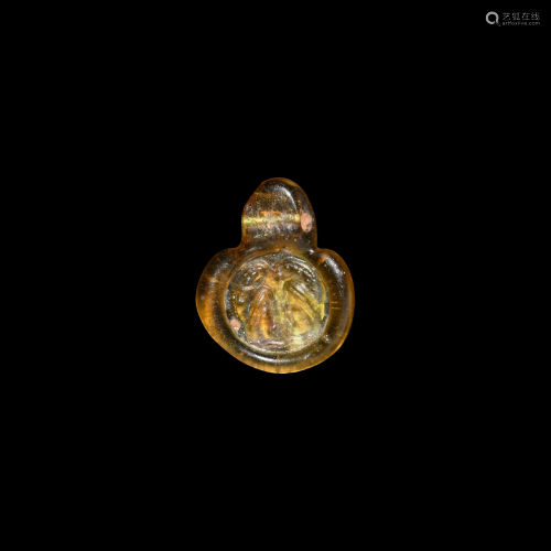 Roman Glass Seal with Frogs