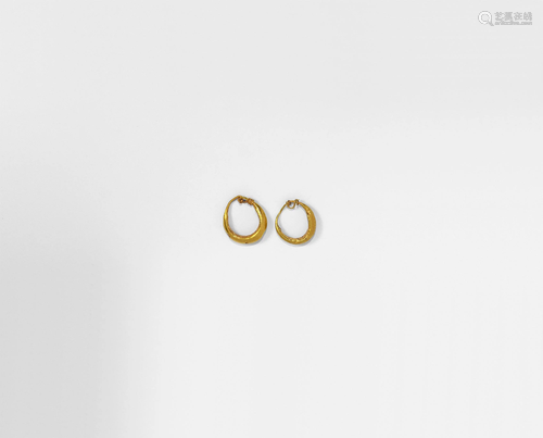 Roman Gold Hoop Earring Pair