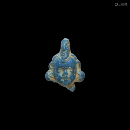 Roman Blue Glass Eros Pendant