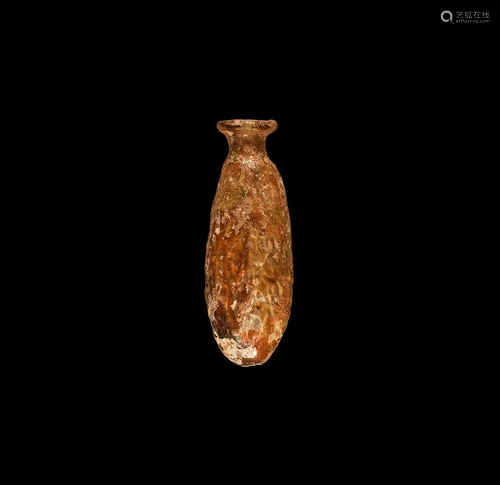 Roman Amber Glass Date Flask