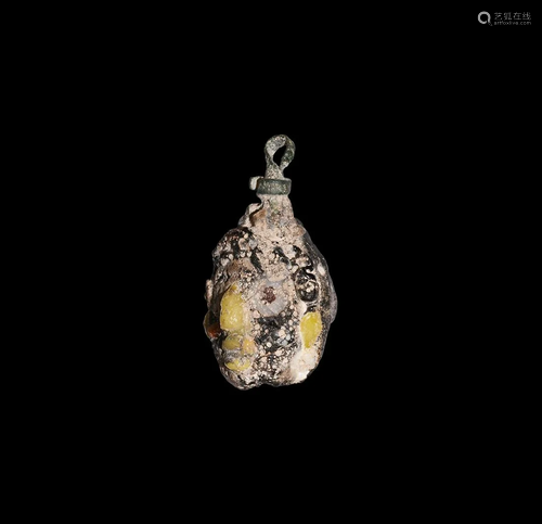 Phoenician Glass Face Pendant