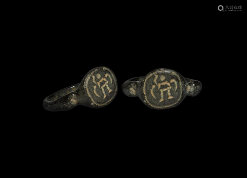 Roman Ring with Warrior and Bow