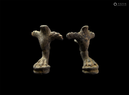 Roman Casket Foot Pair