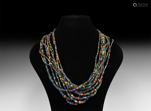 Roman Mixed Glass Bead Necklace Group