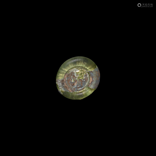 Roman Glass Weight with Monogram