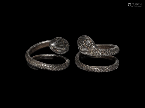 Romano-Egyptian Silver Snake Ring