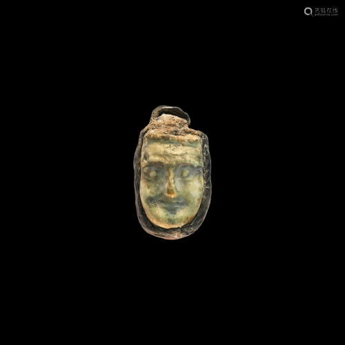 Roman bone Face Pendant