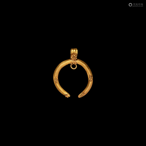 Roman Gold Lunar Pendant