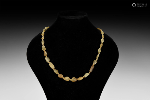 Roman Yellow Citrine Bead Necklace