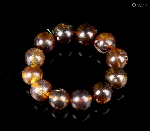 Chinese Antique Amber Bracelet Large