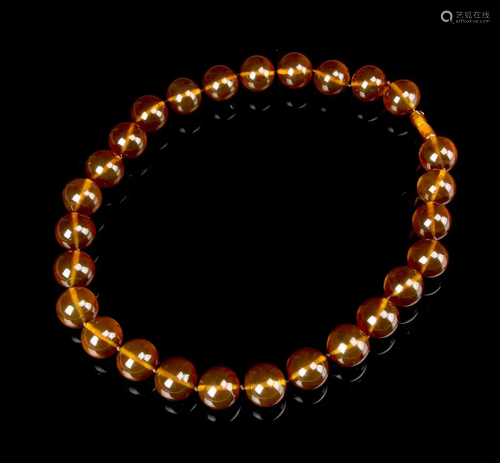 Chinese Amber Beaded Necklace