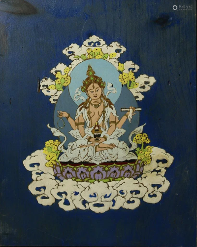 Thangka On Wood Board