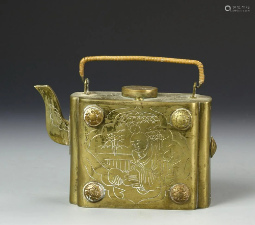 Chinese Brass Teapot