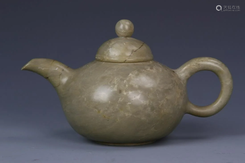 Chinese Antique Shoushan Stone Teapot