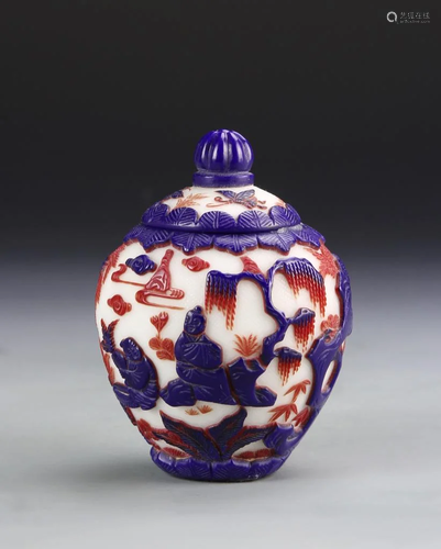 Chinese Peking Glass Covered Jar