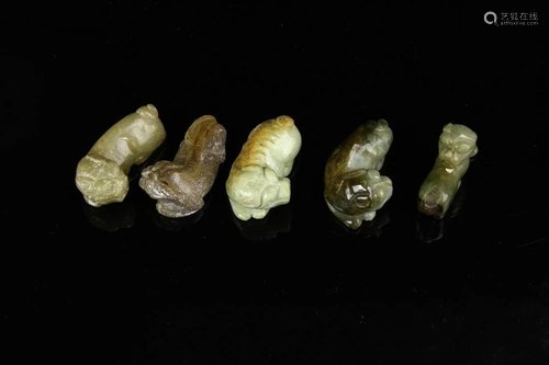 Five Chinese Jadeite Pendants