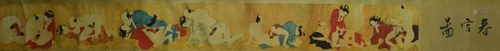 Japanese Erotic Painting Scroll