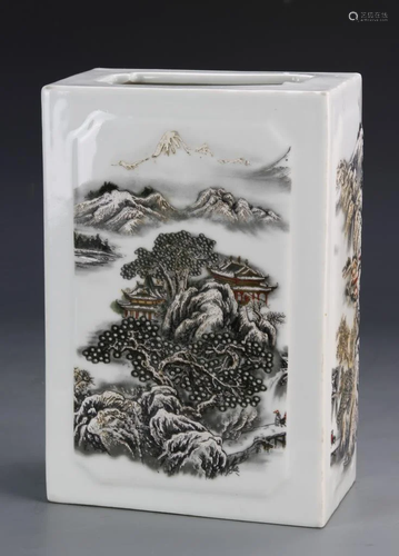 Chinese Famille Rose Square Vase