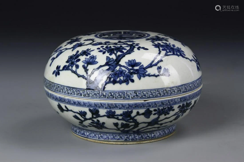 Chinese Blue and White Ink Box