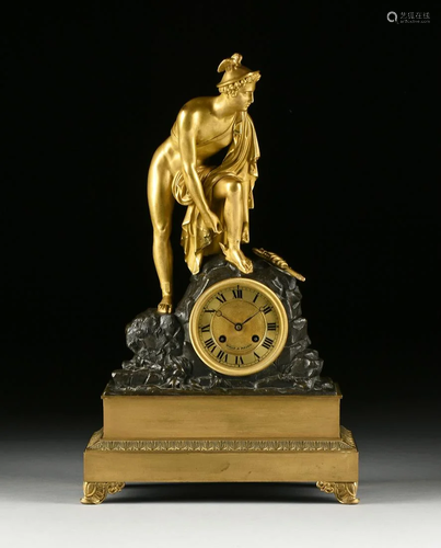 AN EMPIRE GILT AND PATINATED BRONZE 