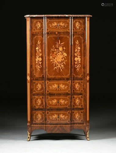 A LOUIS XVI REVIVAL EXOTIC WOODS INLAID MAR…