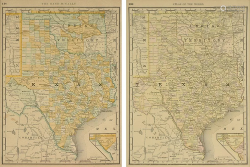 TWO VINTAGE MAPS, 