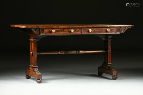 A FINE ENGLISH REGENCY ROSEWOOD AND …