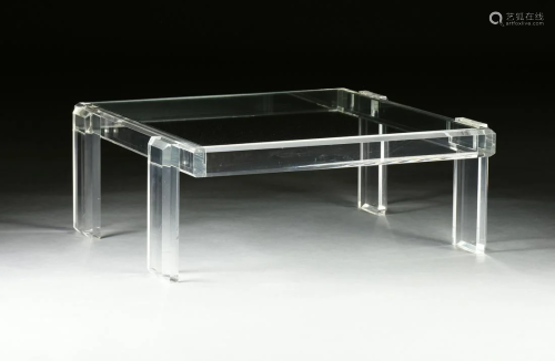 A CONTEMPORARY CLEAR GLASS AND ACRYLIC …