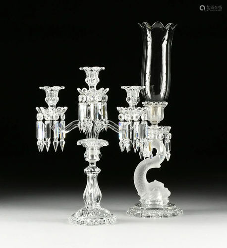 A GROUP OF TWO BACCARAT CRYSTAL CANDLES…