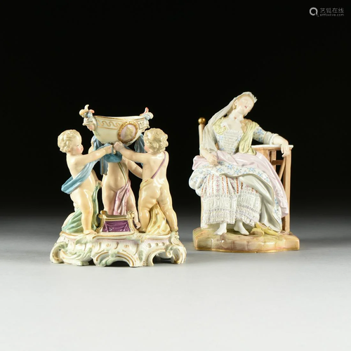 A GROUP OF TWO MEISSEN PORCELAIN FIGURI…