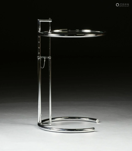 AN EILEEN GRAY ADJUSTABLE GLASS AND CHR…