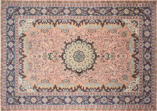 A PERSIAN SILK AND WOOL POURNAMI CARPET, 2…