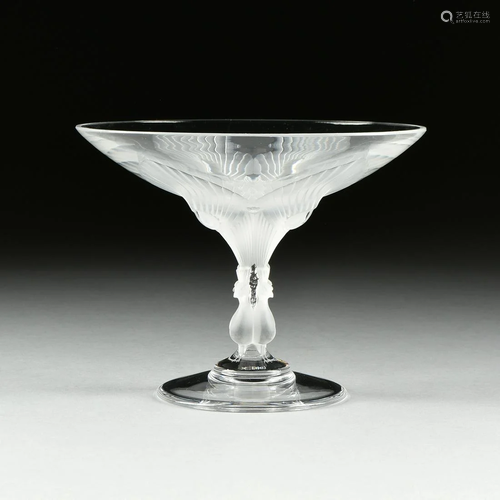 A VINTAGE LALIQUE FOOTED BOWL, 