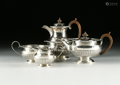 A FOUR PIECE GEORGE III STERLING SILVER TEA/COF…