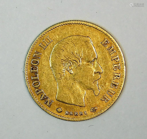 France 1860 Napoleon III 10 Franc Gold Coin