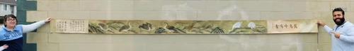 Monumental Japanese Avian Bird Scroll Painting