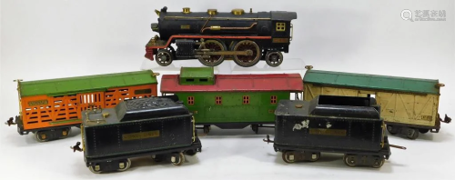 6 Lionel Standard 390E Engine Train Cars Tender