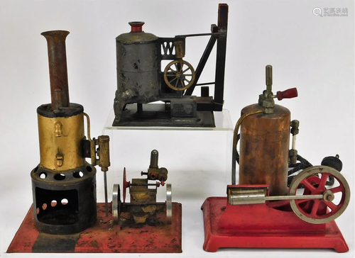 3 Antique Weeden Vertical Steam Engines