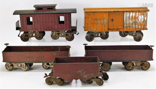 5 Vintage Pre-war Lionel Train Cars