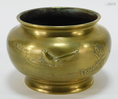 FINE Chinese Qing Dynasty Chased Brass Censer