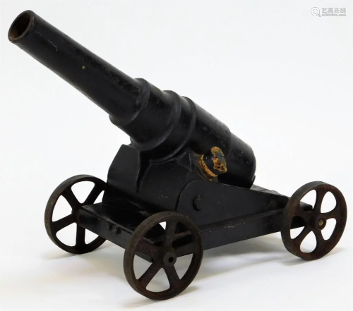 Antique Tin and Cast Iron Toy Cannon