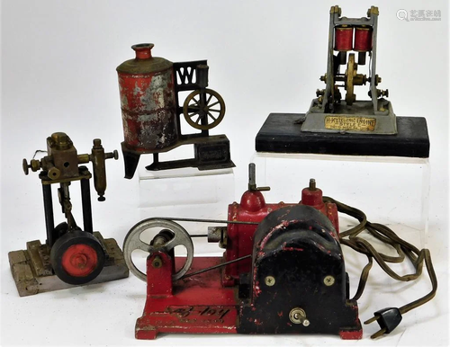 4 Various Early American Steam Engine Toy Group